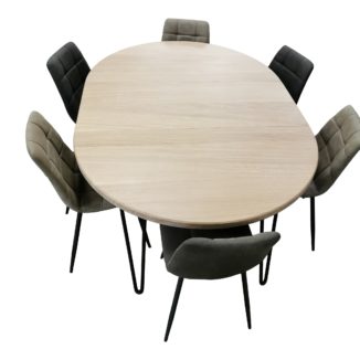 Spisebord - Eg med udtræk - Ø 90 - 230 cm
