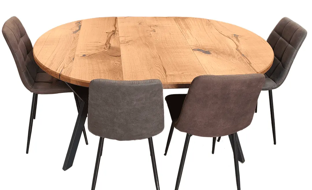 Rustik rundt bord - Eg - Ø 95-230 cm