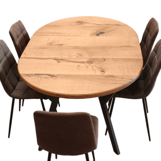 Rustik rundt bord - Eg - Ø 95-230 cm