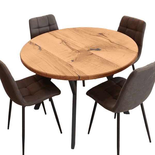 Rustik rundt bord - Eg - Ø 95-230 cm
