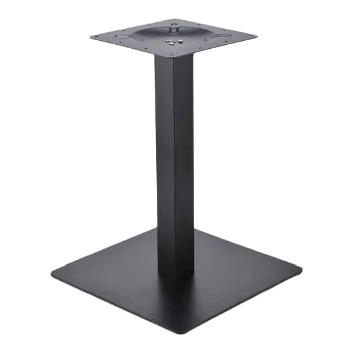 Kvadrat slim sort bordben til caféborde hvid baggrund