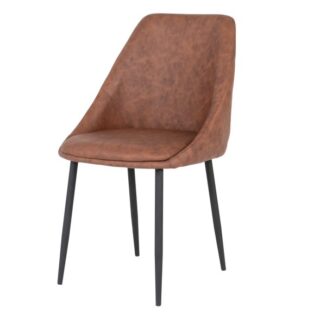 Porto spisebordsstol vintage brun kunstlæder