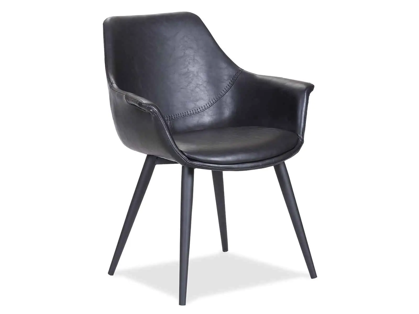 Signe spisebordsstol i sort PU læder, elegant og moderne design
