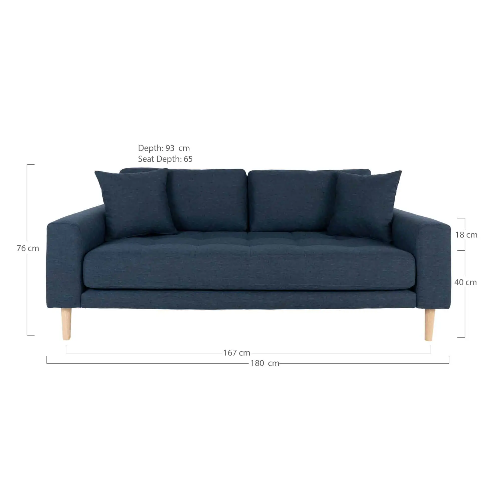 Sofa - Lido - Mørkeblå - 2,5 Personers