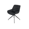 Alma spisebordsstol . drejefod - sort - læder (2)