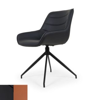 Alma spisebordsstol . drejefod - sort - læder (2) kopi