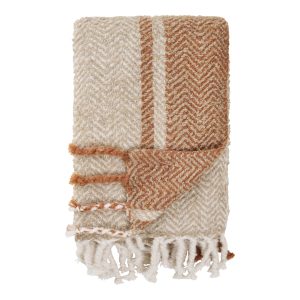 Almora Plaid1 - Beige / Gylden Orange