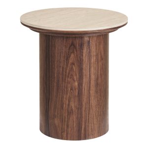 Delphi Hjørnebord1 - Travertin / Mørkebrun