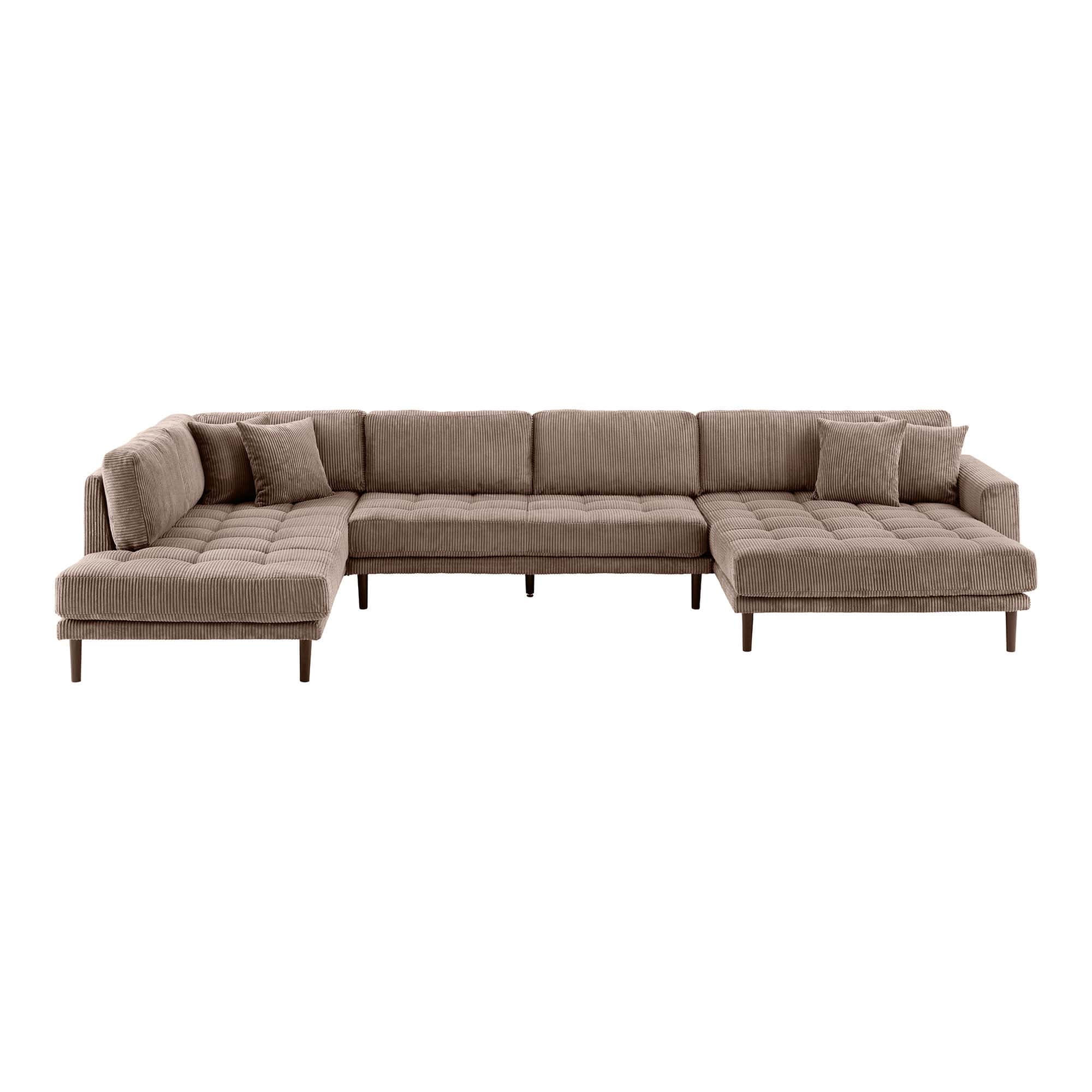Lido U-Sofa Åben Ende1 - Brun