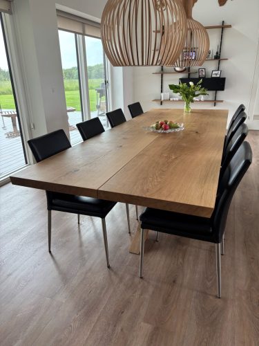Plankebord i eg med naturolie-Stjernestel i eg-Rustik-15 graders kant-110x300 cm